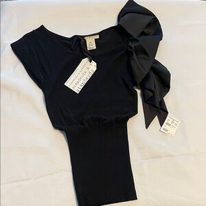 Black Women's Top with Bow by Standards & Practice Fredrick’s of Hollywood